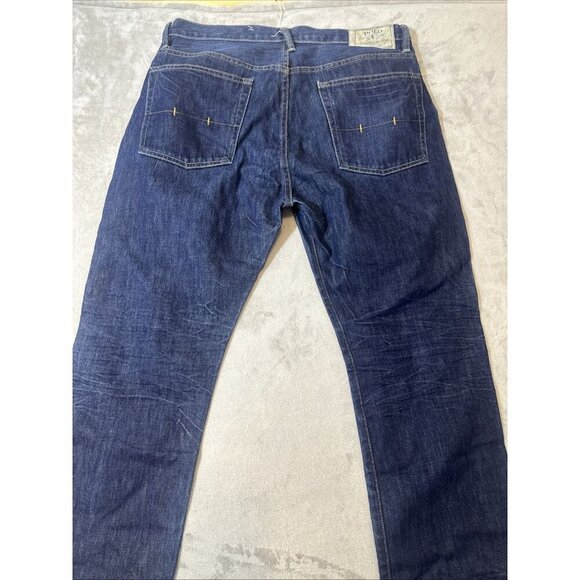 Men’s Polo Ralph Lauren Denim Jeans Dark Wash Vintage 67 Straight 35x30 - Picture 11 of 14